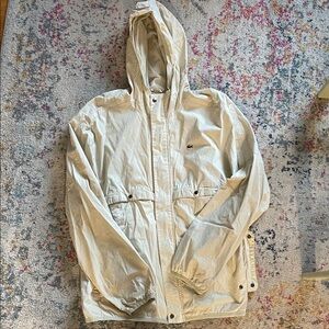 Vintage Men's Lacoste Cream Hooded Jacket
